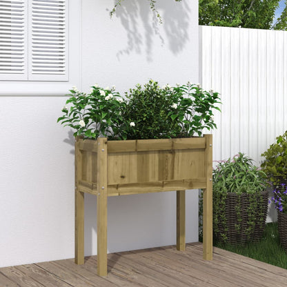 Jardinera Con Patas Madera De Pino Impregnada 70x31x70 Cm_1