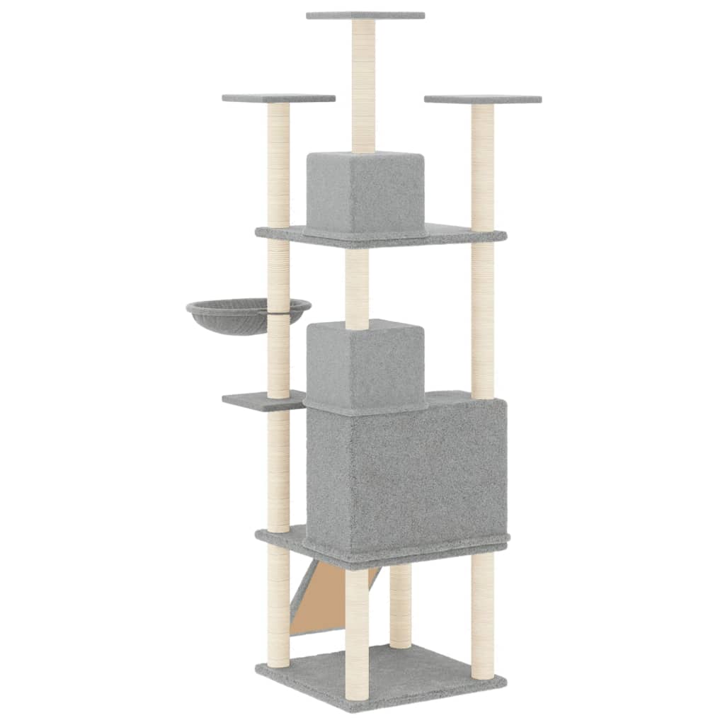 Rascador Para Gatos Con Postes De Sisal Gris Claro 175 Cm_4