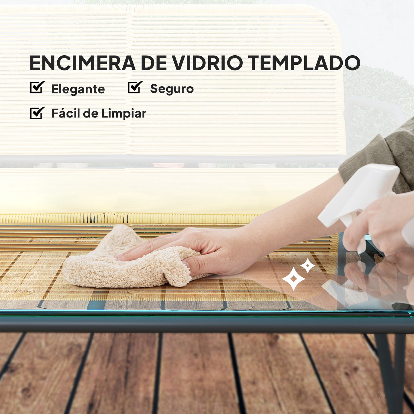 Outsunny Conjunto Jardín Exterior De Ratán Con 2 Sillones Sofá De 2 Plazas Mesa_5