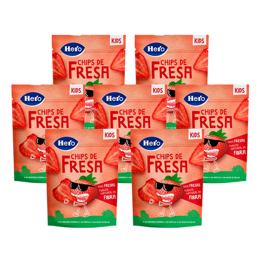 Pack de 7x Hero Kids Morango Chips 12g