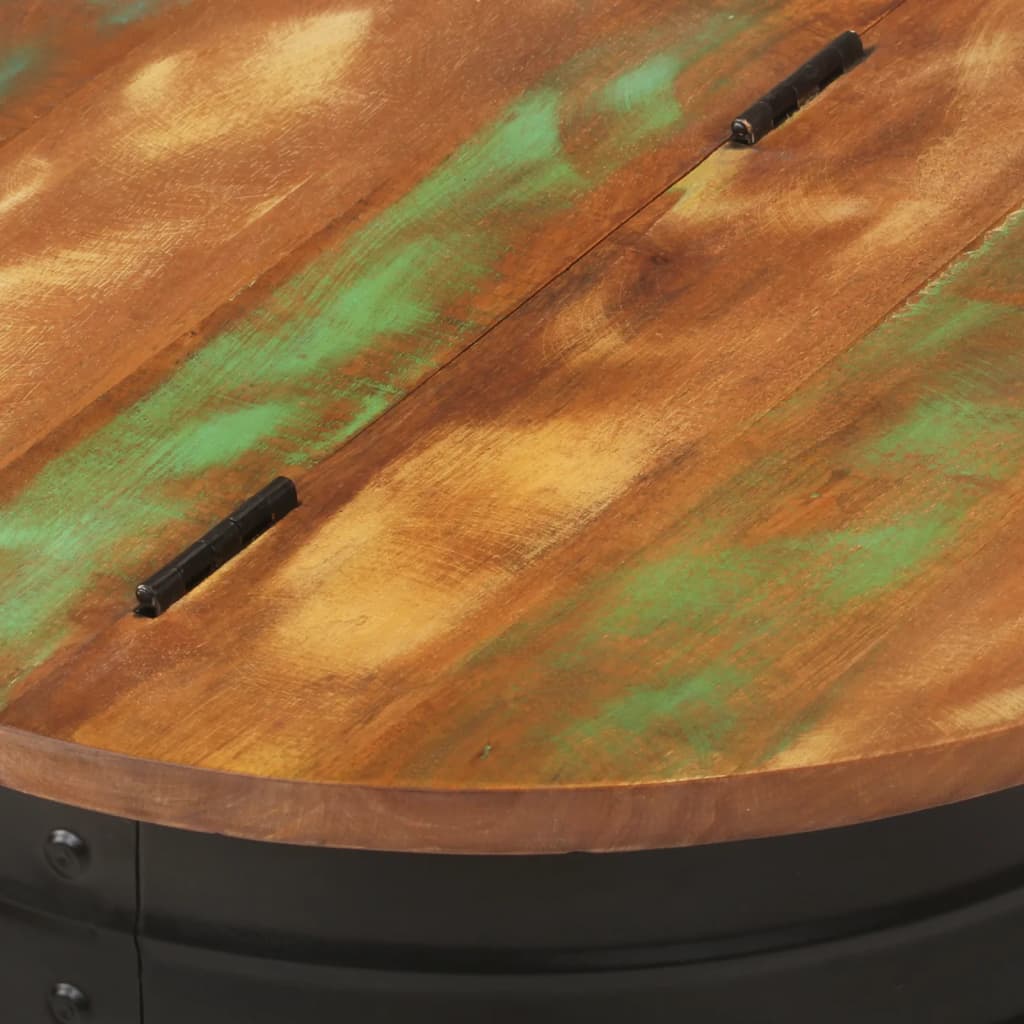 Mesa De Centro De Madera Maciza Reciclada 50x39,5 Cm_3