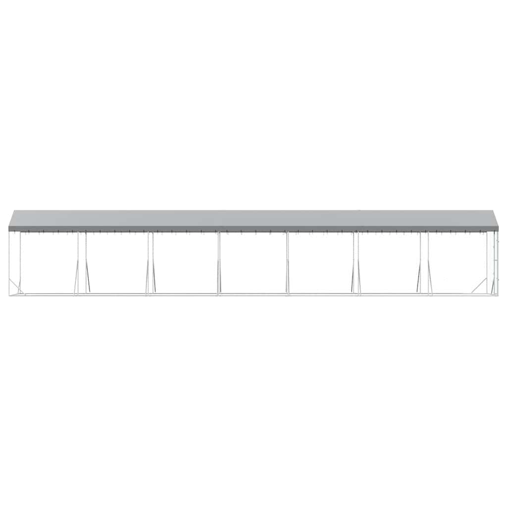 Perrera De Exterior Con Toldo Acero Galvanizado Plata 2x14x2,5m_4