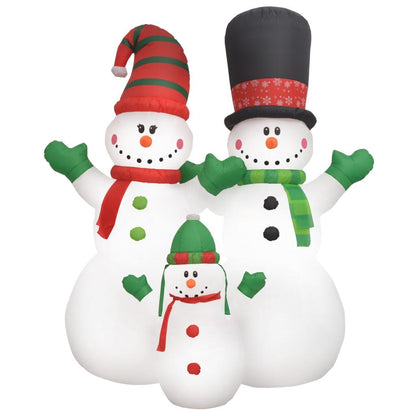 Vidaxl Familia De Muñecos De Nieve Inflable Navidad Led Ip44 240 Cm_1