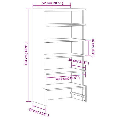 Mueble Zapatero De Madera Maciza De Pino 52x30x104 Cm / Vetonek_0