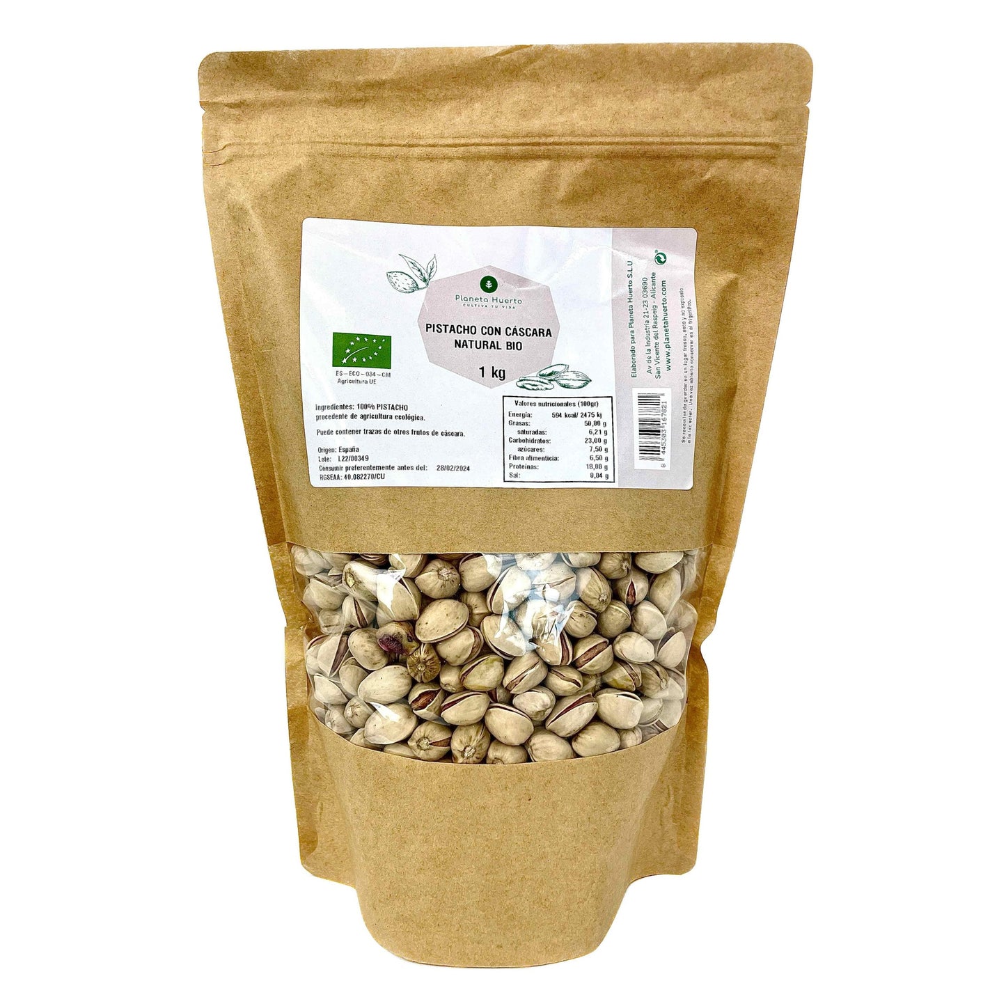 Pistácio com casca natural ECO Planeta Huerto 1 kg