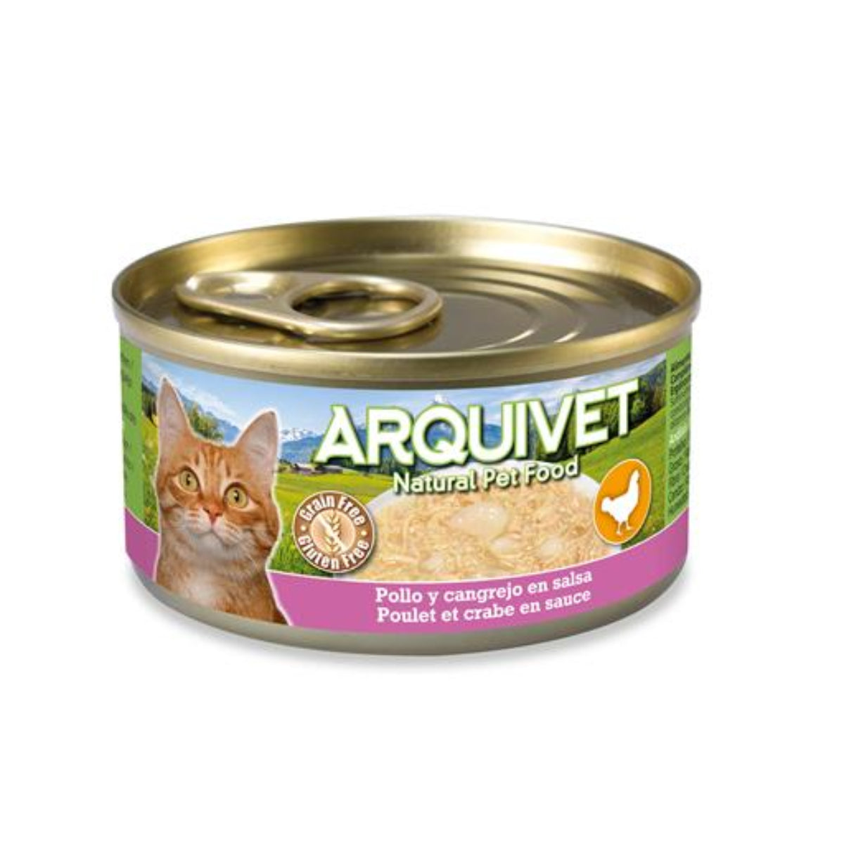 Frango em molho com Arquivet Crab Stick 80 g Ração húmida para gatos