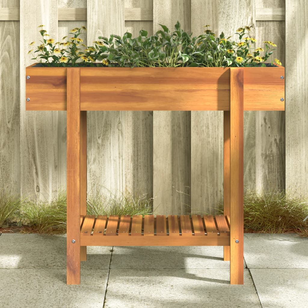 Jardinera Arriate Madera Maciza De Acacia 90x30x75 Cm_2