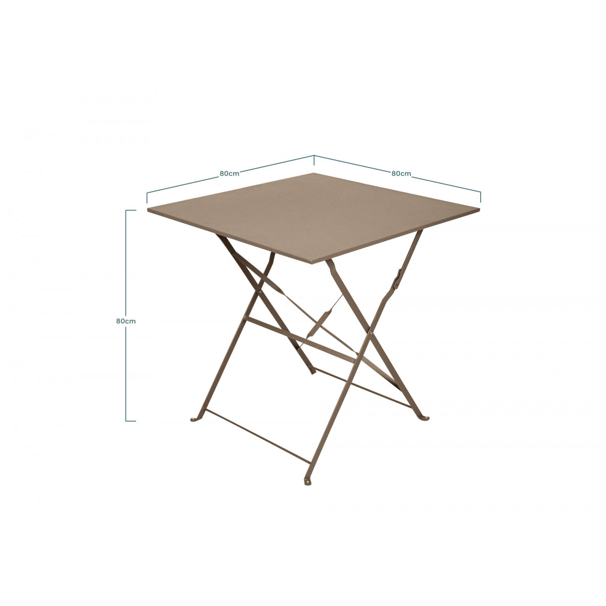 Mesa De Jardín Plegable Bistrot Cuadrada 2 Personas Gris 70x70cm- Mobiliario De Jardín_1
