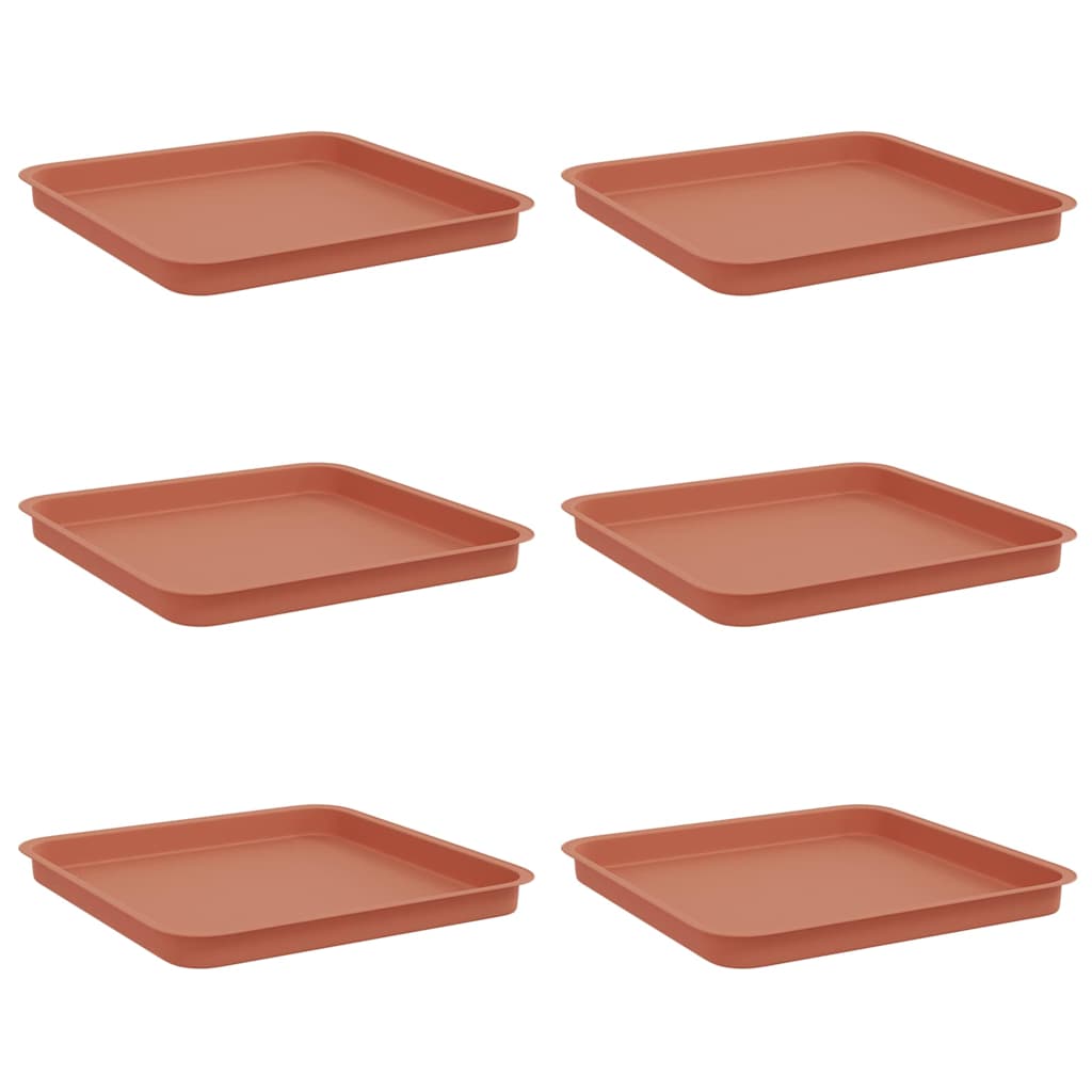 Bandeja Cuadrada Para Flores 6 Pcs Rojo Ladrillo_0