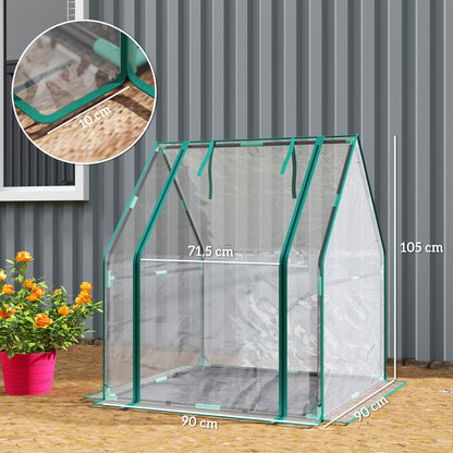 Invernadero Pequeño Outsunny Steel, Plastic Transparente 90x90x105 Cm_2
