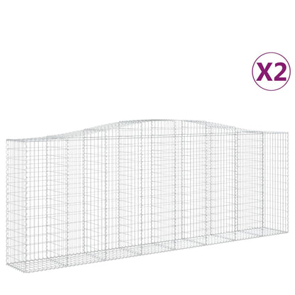 Cestas De Gaviones 2 Uds Forma De Arco Hierro 400x50x140/160 Cm_0