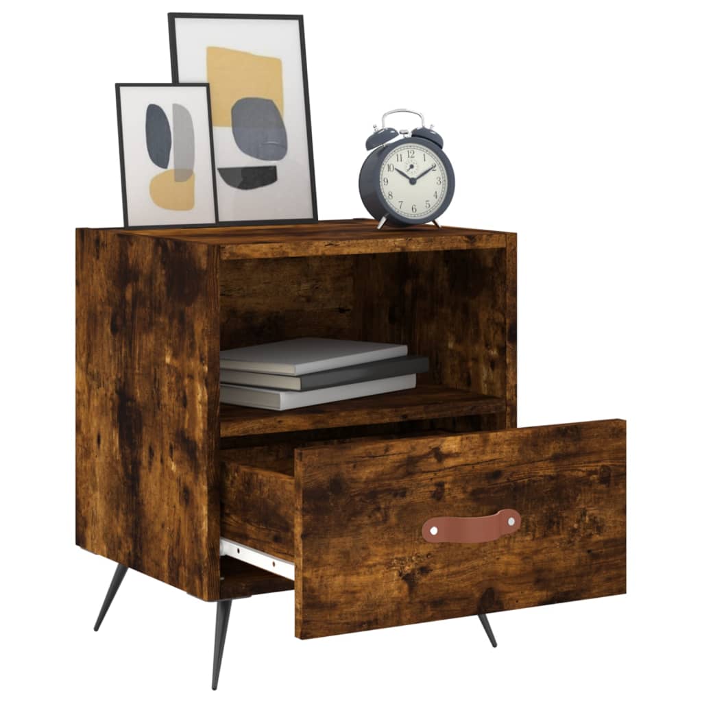 Mesita Noche 2 Uds Madera Ingeniería Roble Ahumado 40x35x47,5cm_2