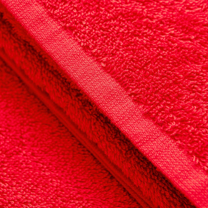 Set Toallas 3pcs: Toalla De Tocador (30x50cm) + Toalla De Manos (50x90cm) + Toalla De Baño (70x140cm) 450gsm 100%algodon Rojo Con Manzana Blanca Bene