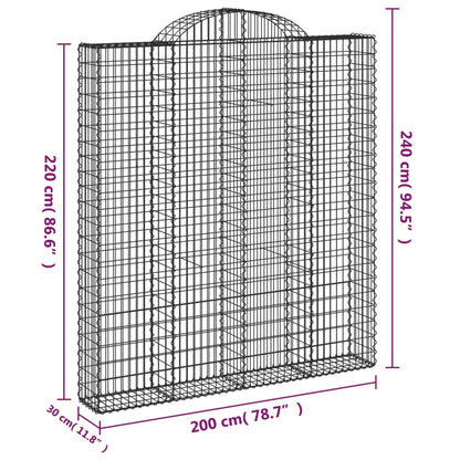 Cestas De Gaviones 5 Uds Forma De Arco Hierro 200x30x220/240 Cm_5