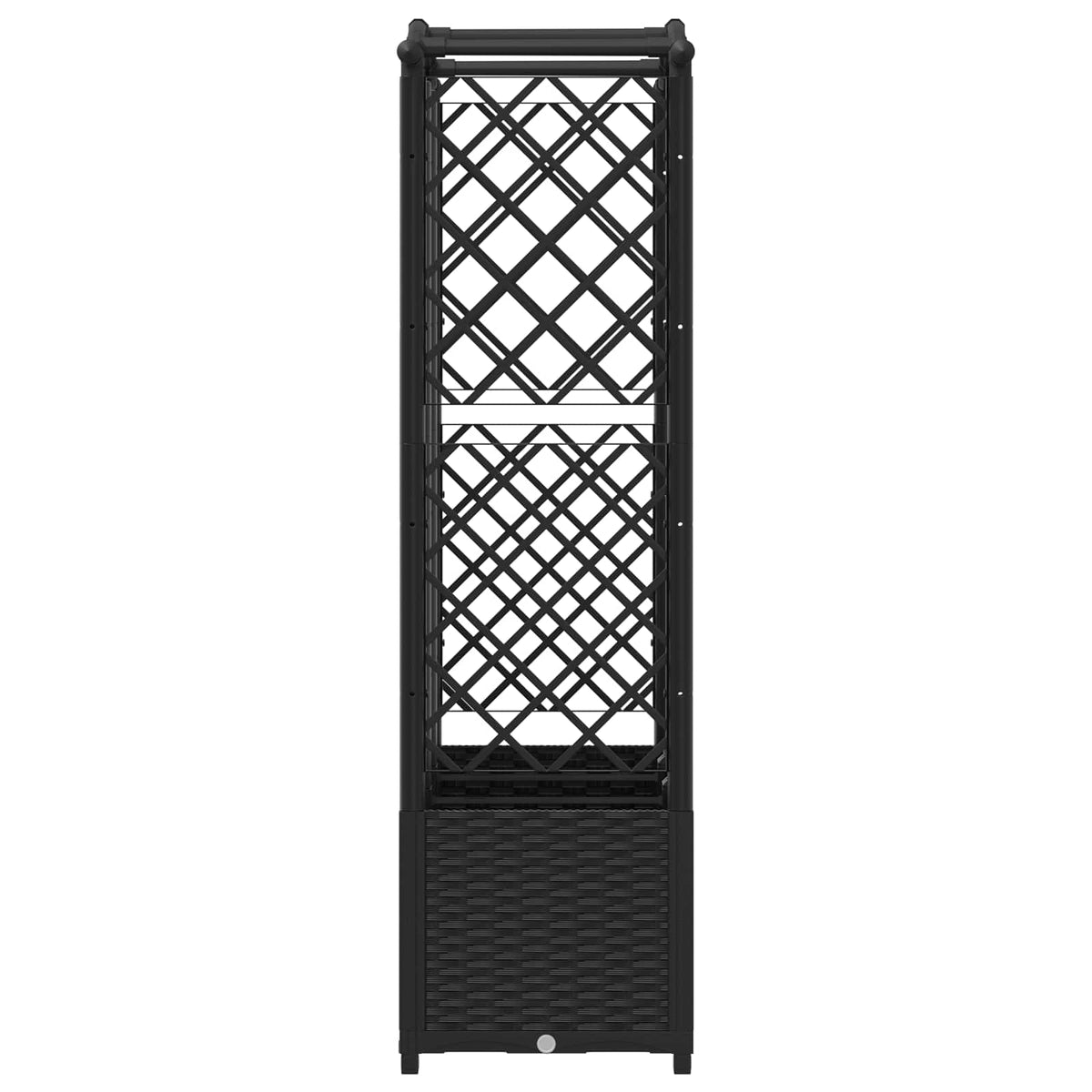 Cama Elevada Con Trellis Y Techo Negro 163 X 40 X 138 Cm Pp_3