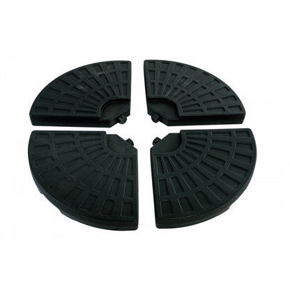 Pie De Sombrilla Juego De 4 Almohadillas Estabilizadoras De Plástico 13l Mango De Metal Relleno De Agua 52 L O 66 Kg Negro - Mobiliario De Jardín_1