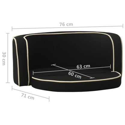 Vidaxl Sofá Plegable Para Perro Cojín Lavable De Lino Negro 76x71x30cm_2