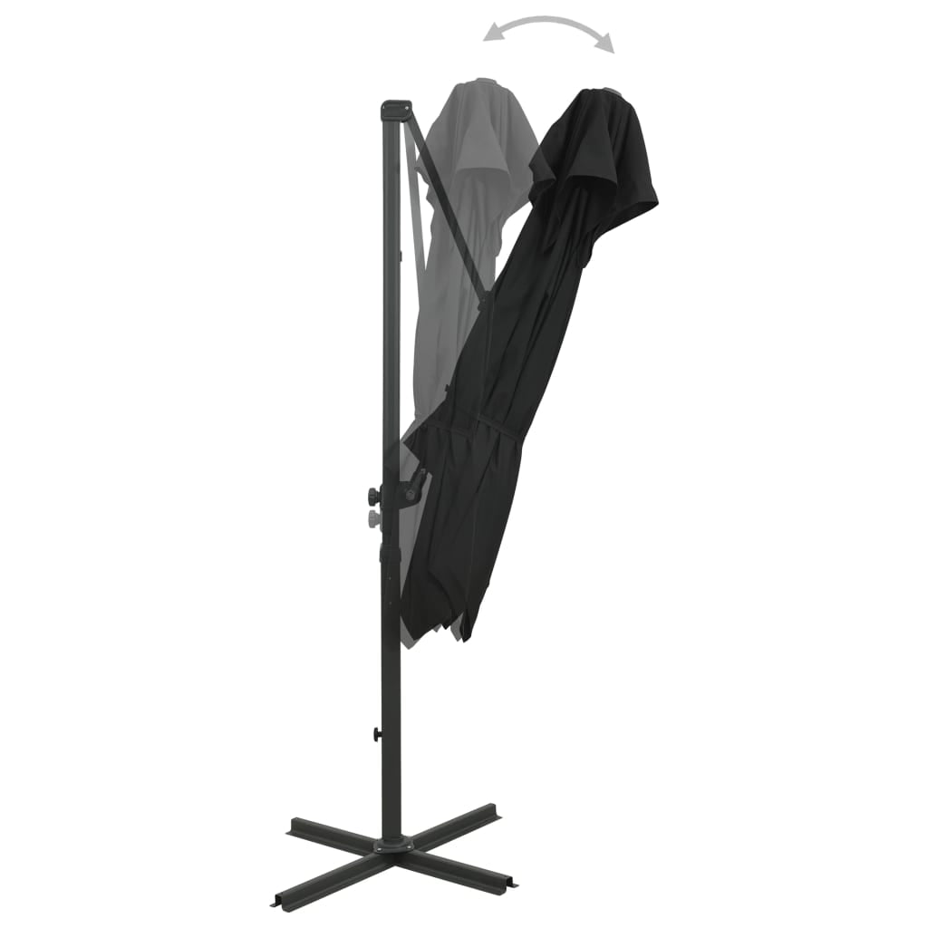 Vidaxl Sombrilla Jardín Voladiza Con Cubierta Doble Negro 250x250 Cm_1