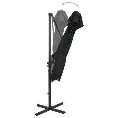 Vidaxl Sombrilla Jardín Voladiza Con Cubierta Doble Negro 250x250 Cm_1