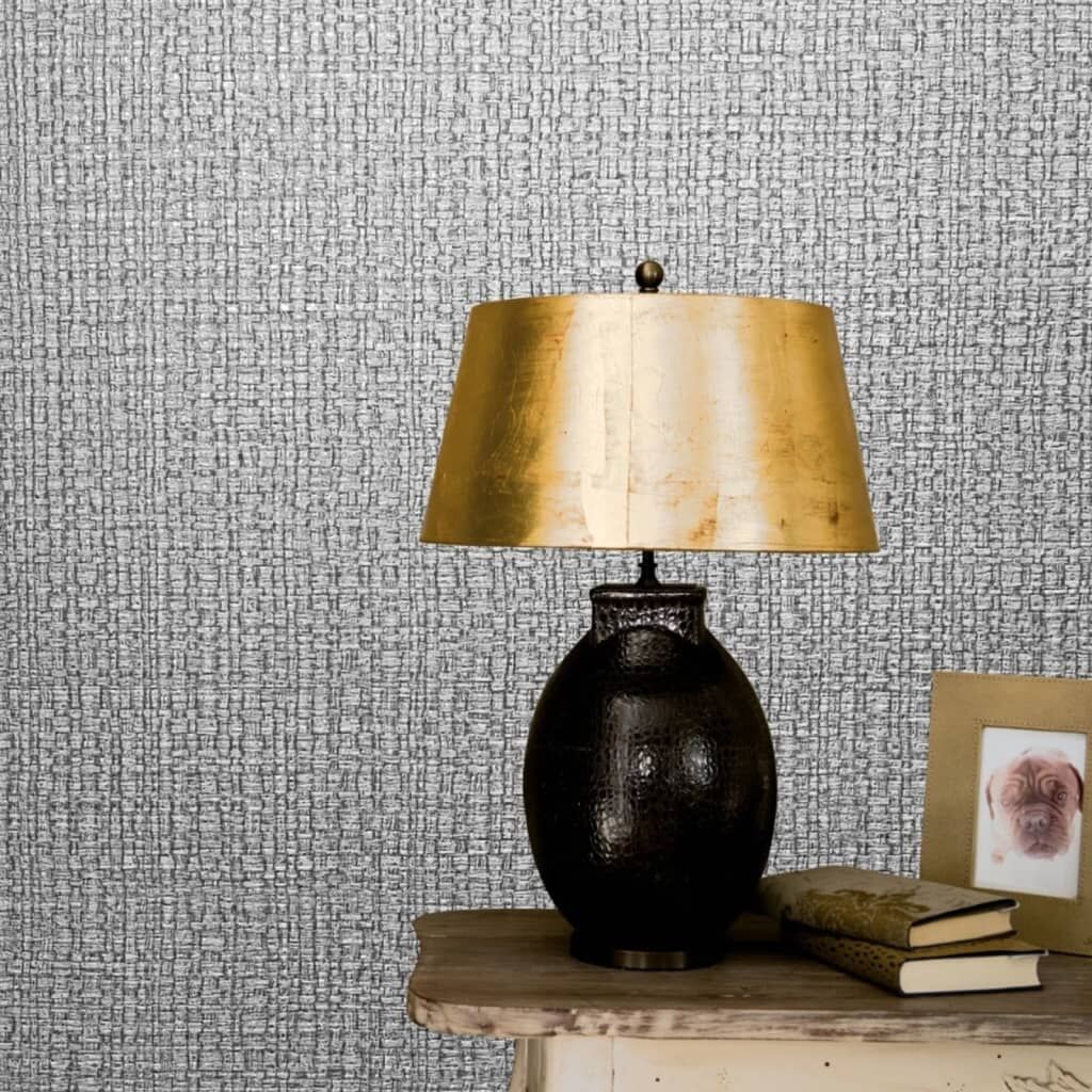 Noordwand Papel De Pared Vintage Deluxe Course Fabric Look Gris_1