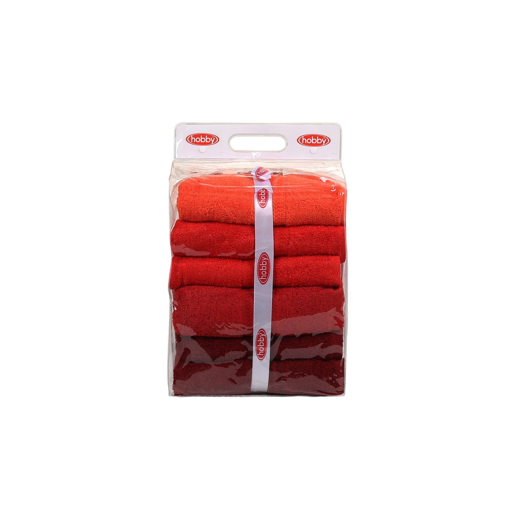 Juego De Toallas De Baño (4 Piezas) Naranja Pálida, Naranja, Rojo Y Fucsia_3