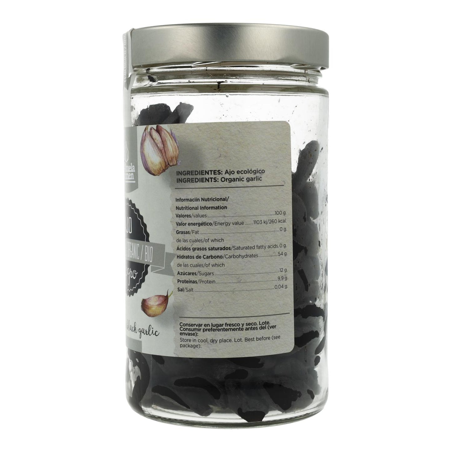 Alho preto em recipiente de vidro, La Abuela Carmen, 400g