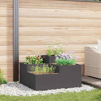 Maceta Para Jardín Negro 100 X 100 X 48 Cm Acero_1