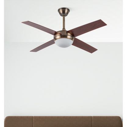 Ventilador Dc Ciro 2xe27 Cuero 4 Asp. Nogal 35/45x116,8d Remoto Y Temporizador_2