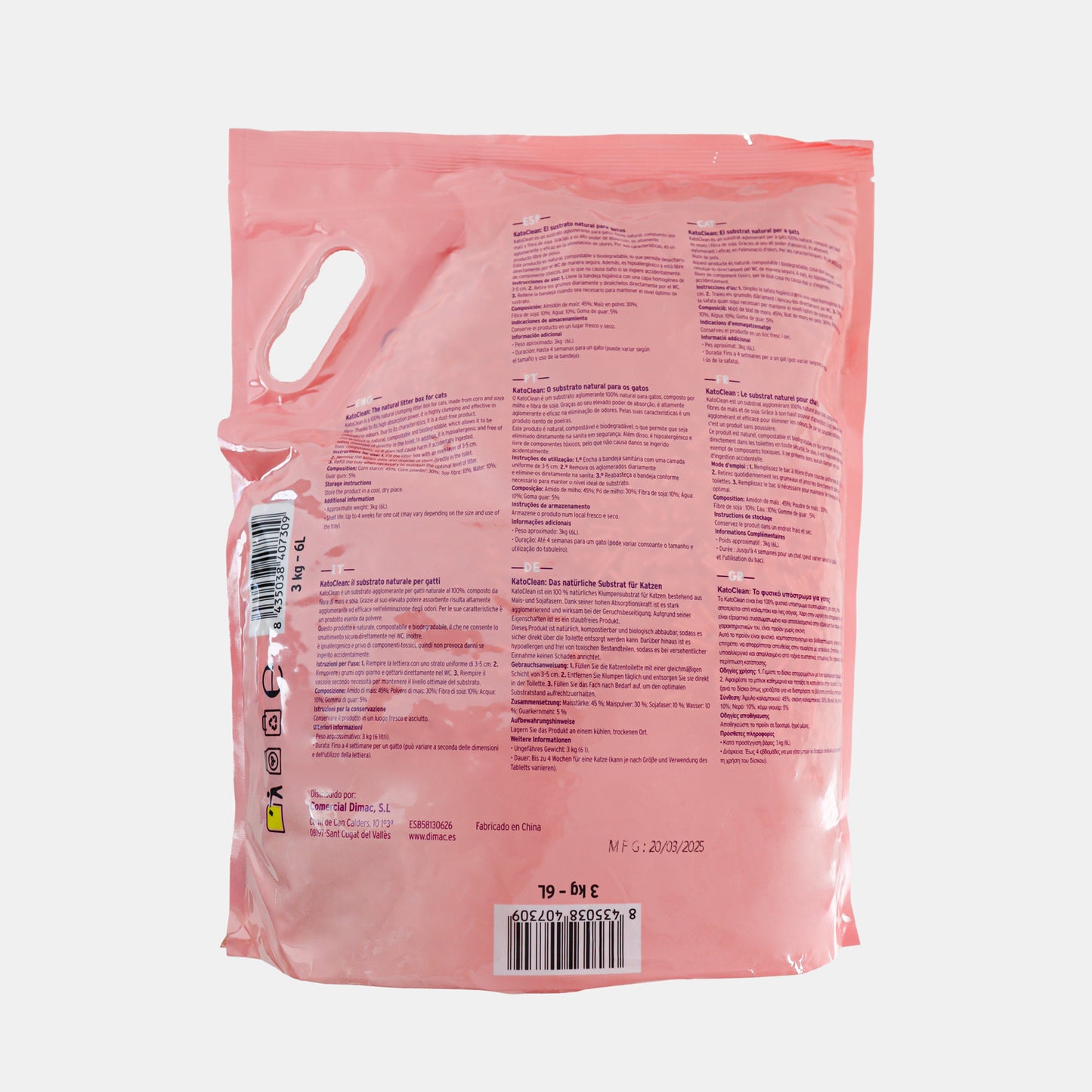 Sustrato En Pelet Para Gato Katoclean Biodegradable 40l_4