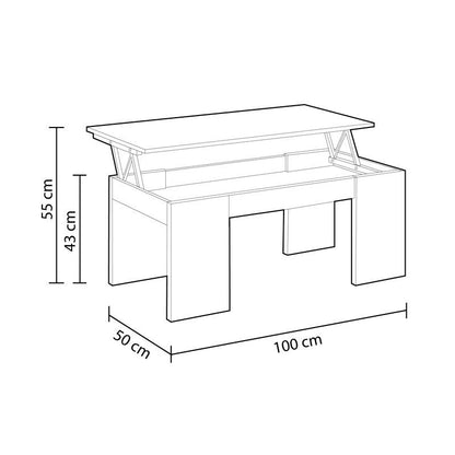 Mesa Centro Elevable Flow Gris Ceniza_4