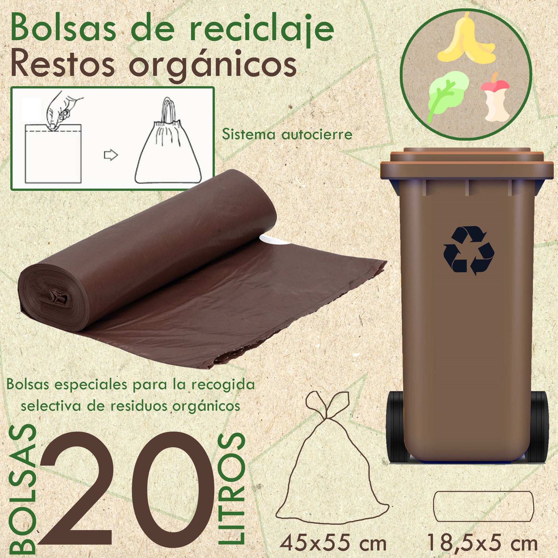 500 Bolsas De Basura Con Autocierre 20l Capacidad Cada Una_1