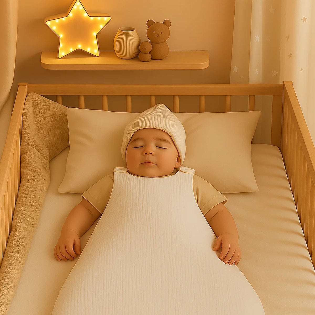 Saco De Dormir De Invierno De Algodón Orgánico Blanco_2