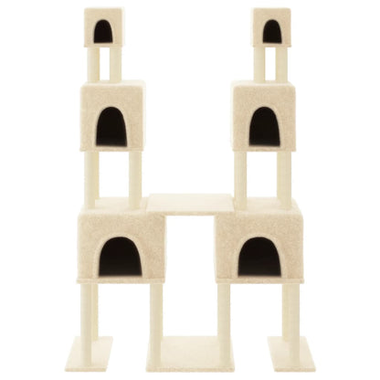 Rascador Para Gatos Con Postes De Sisal Color Crema 199 Cm_2
