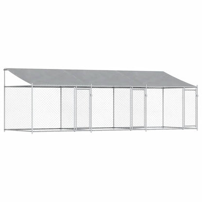 Jaula De Perros Techo Y Puertas Acero Galvanizado Gris 6x2x2 M_0