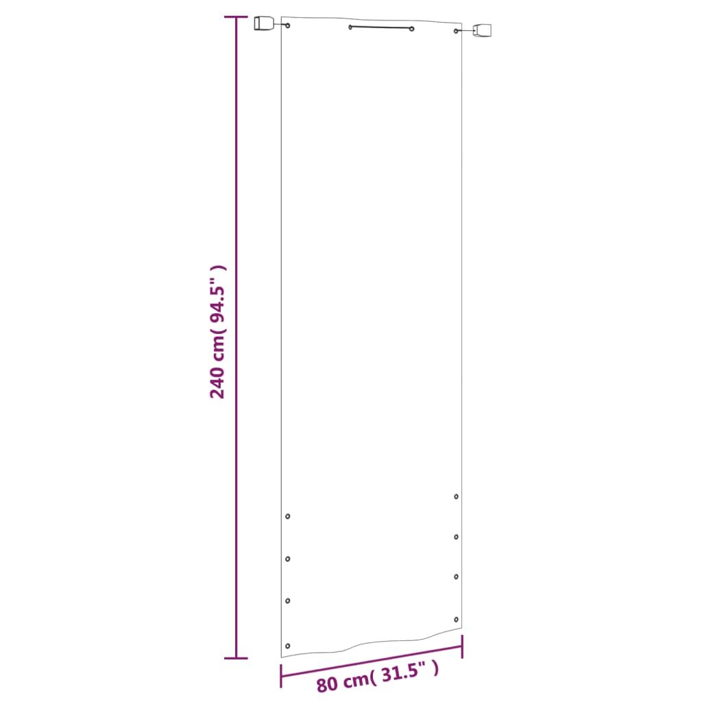 Vidaxl Toldo Pantalla Para Balcón Tela Oxford Verde Claro 80x240 Cm_2
