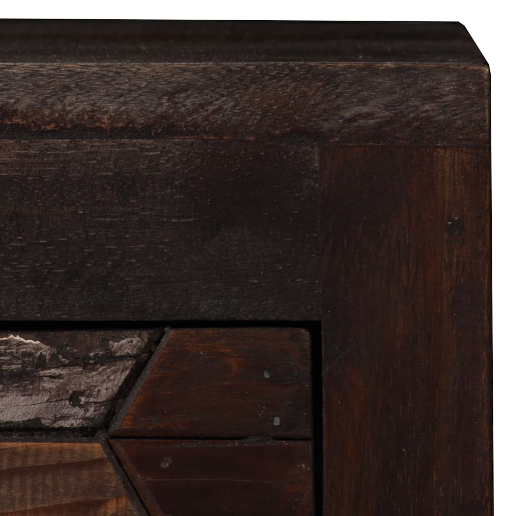 Mesita De Noche De Madera Maciza Reciclada 40x30x50 Cm_2