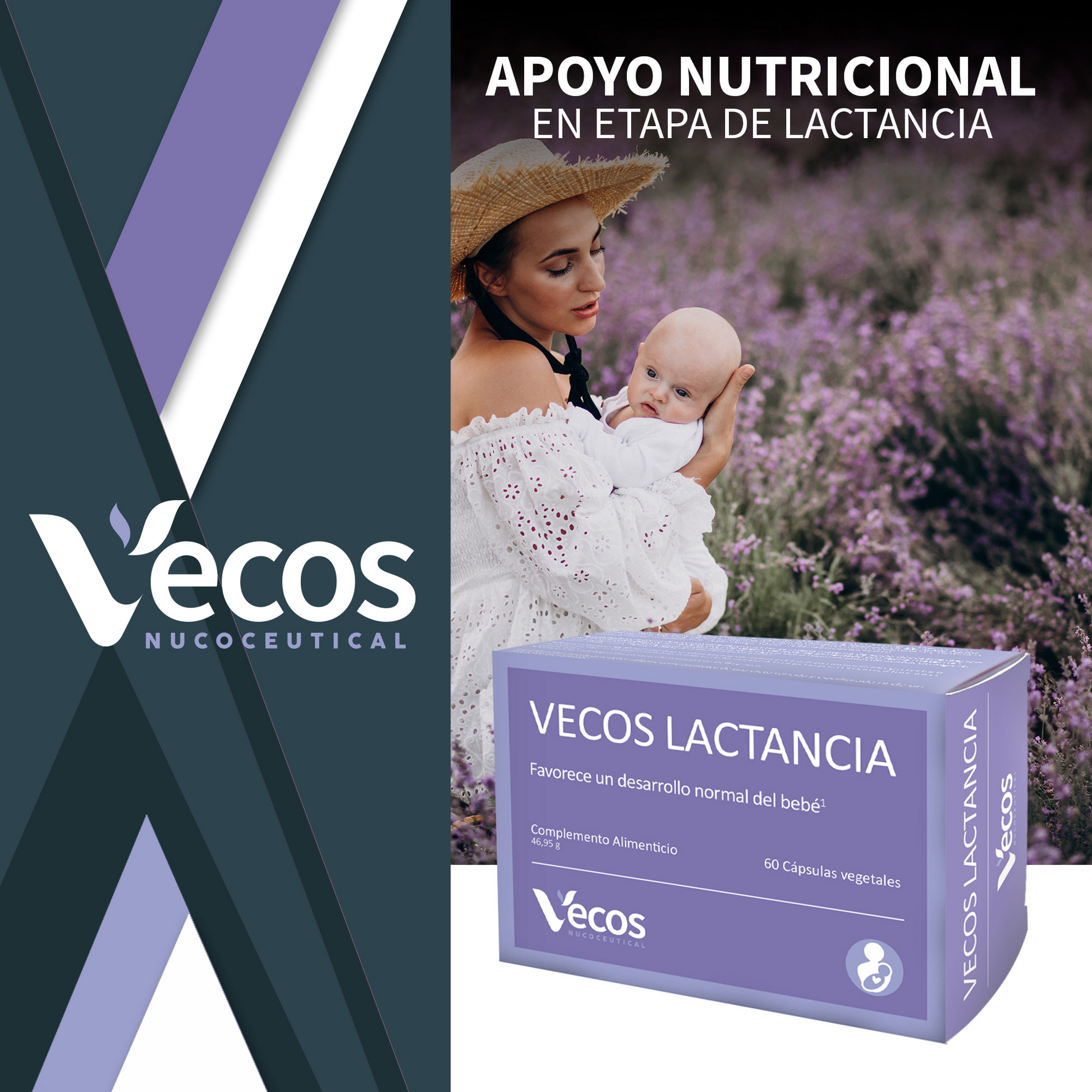 Vecos Lactancia Vecos 60 Cápsulas | Dha 200 Mg Para El Desarrollo Del Bebé | Multivitamínico + Minerales + Omega-3_1
