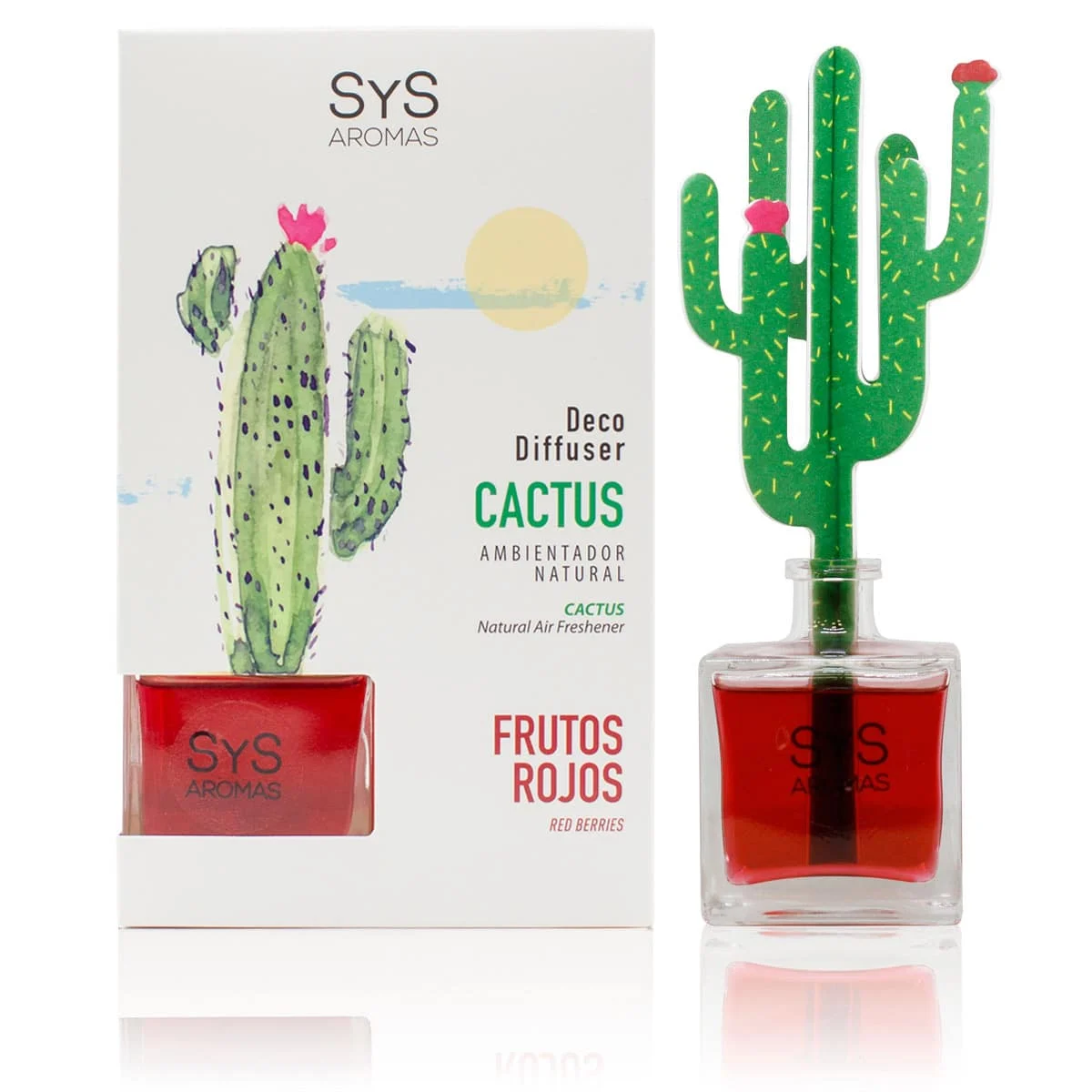 Difusor de Varillas Cactus Frutos Rojos 90 ml | Aroma Dulce y Frutal | Mikado Hogar | Ambiente Acogedor_0
