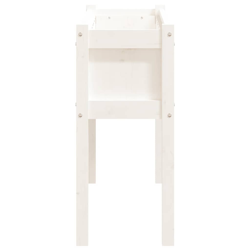Jardineras Exterior Con Patas 2 Uds Madera Maciza Pino Blanco_5