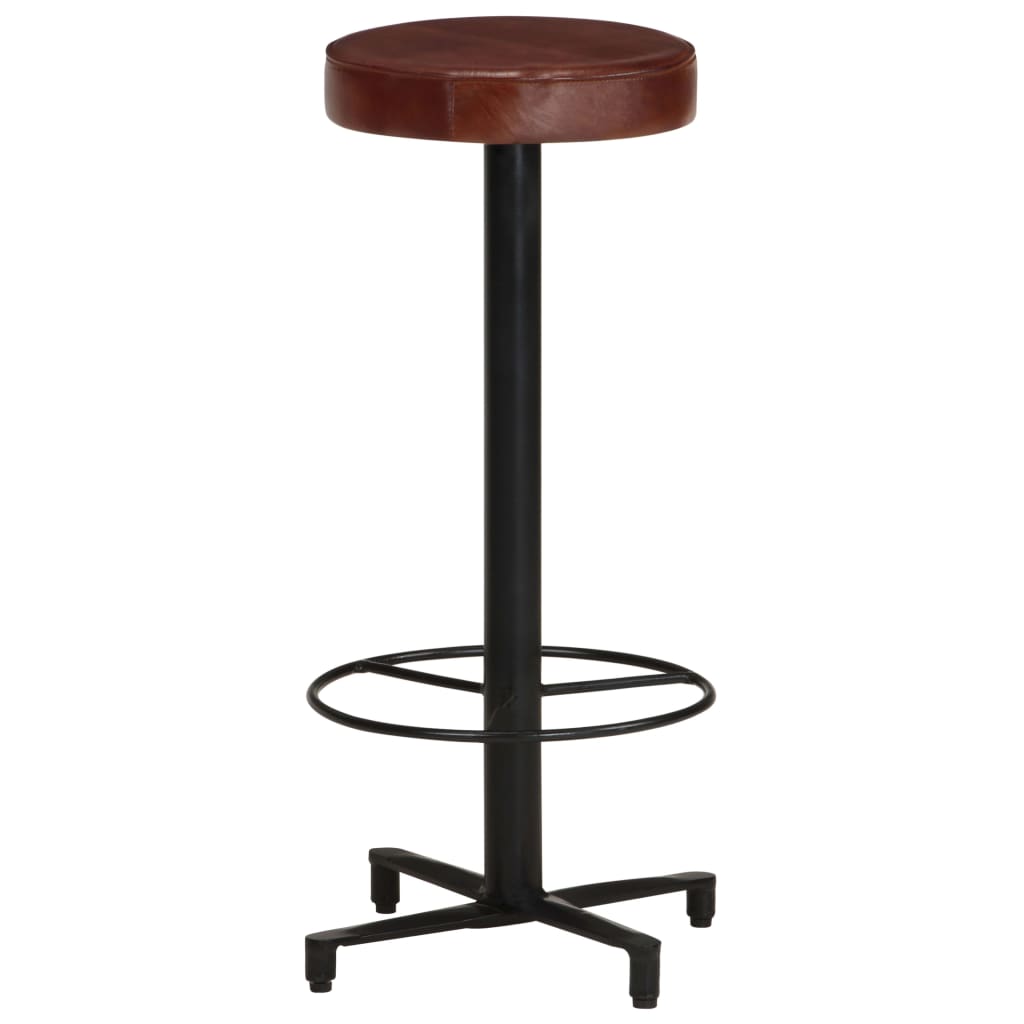 Taburetes De Barra De Cocina 2 Unidades Cuero Auténtico 76 Cm_0