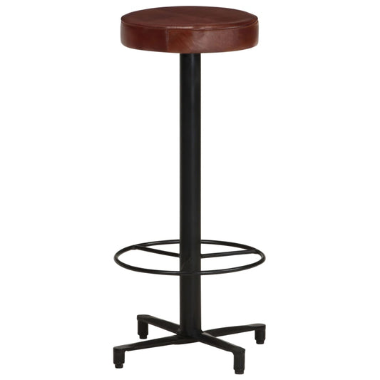 Taburetes De Barra De Cocina 2 Unidades Cuero Auténtico 76 Cm_0