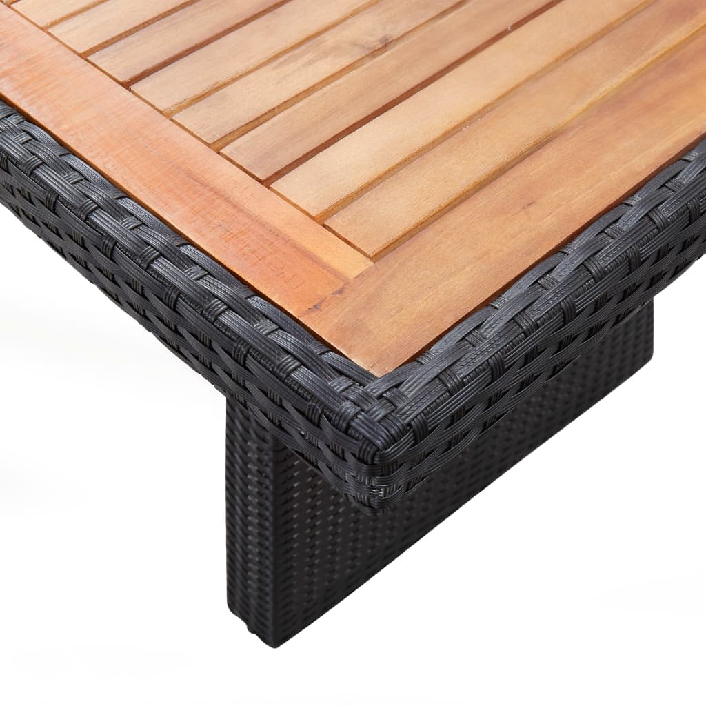 Vidaxl Set Comedor De Jardín 11 Pzas Ratán Sintético Y Madera Negro_4