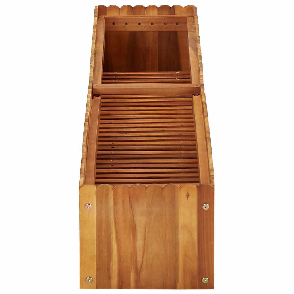 Arriate Elevado De Madera Maciza De Acacia 150x30x25 Cm_2
