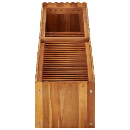 Arriate Elevado De Madera Maciza De Acacia 150x30x25 Cm_2
