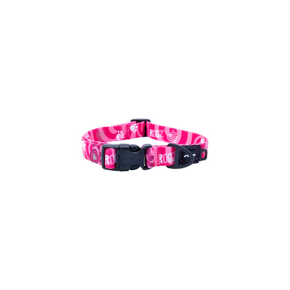 Collar Para Perro, Modelo Fusion De Rogz, Estampado Huellas Rosa. Talla L (21-40kg)_1