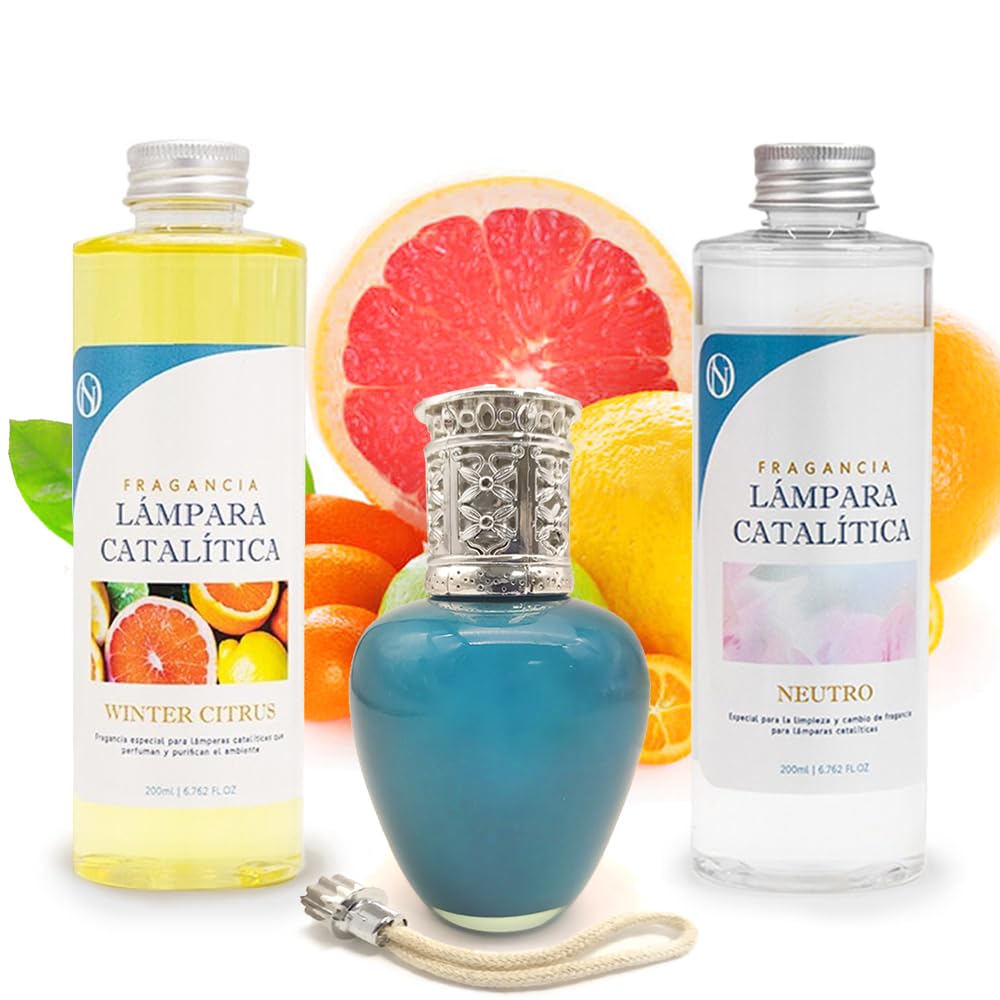 Pack Ahorro Lámpara Catalítica Aqua Marina + Fragancia Winter Citrus 500ml + Limpiador Neutro 200ml + Mecha De Repuesto_0