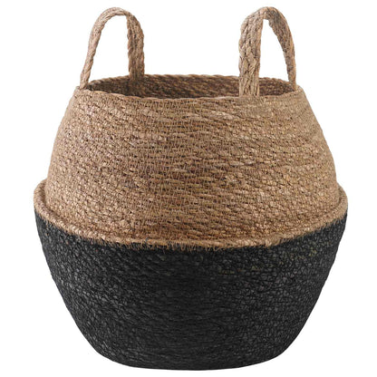 Maceta Con Asas Negro Ø 32 X 32 Cm 100% Hierba Marina_0