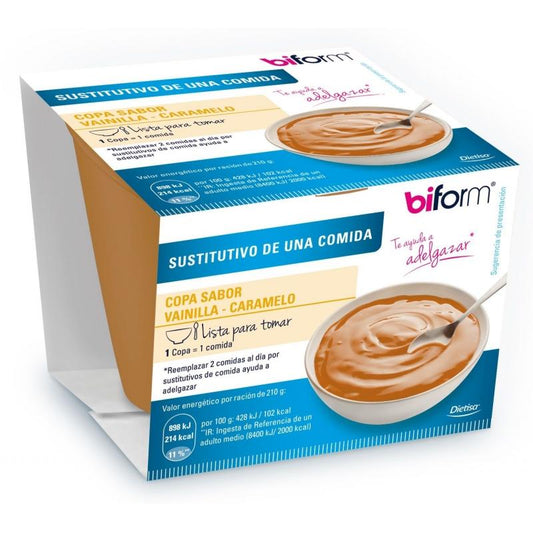 Copo de substituição Biforme de baunilha e caramelo, 210 g