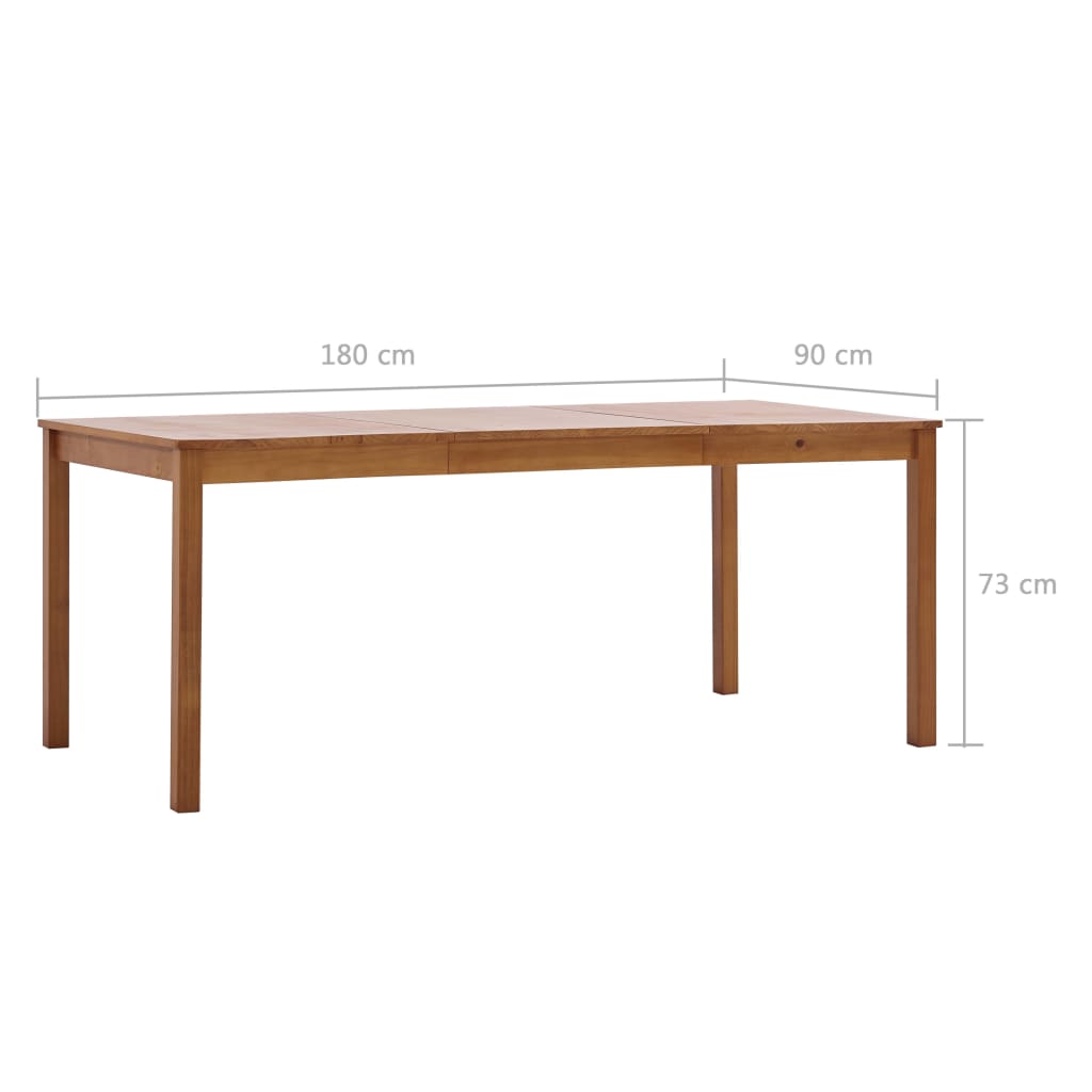 Mesa De Comedor De Madera De Pino Marrón Miel 180x90x73 Cm_4
