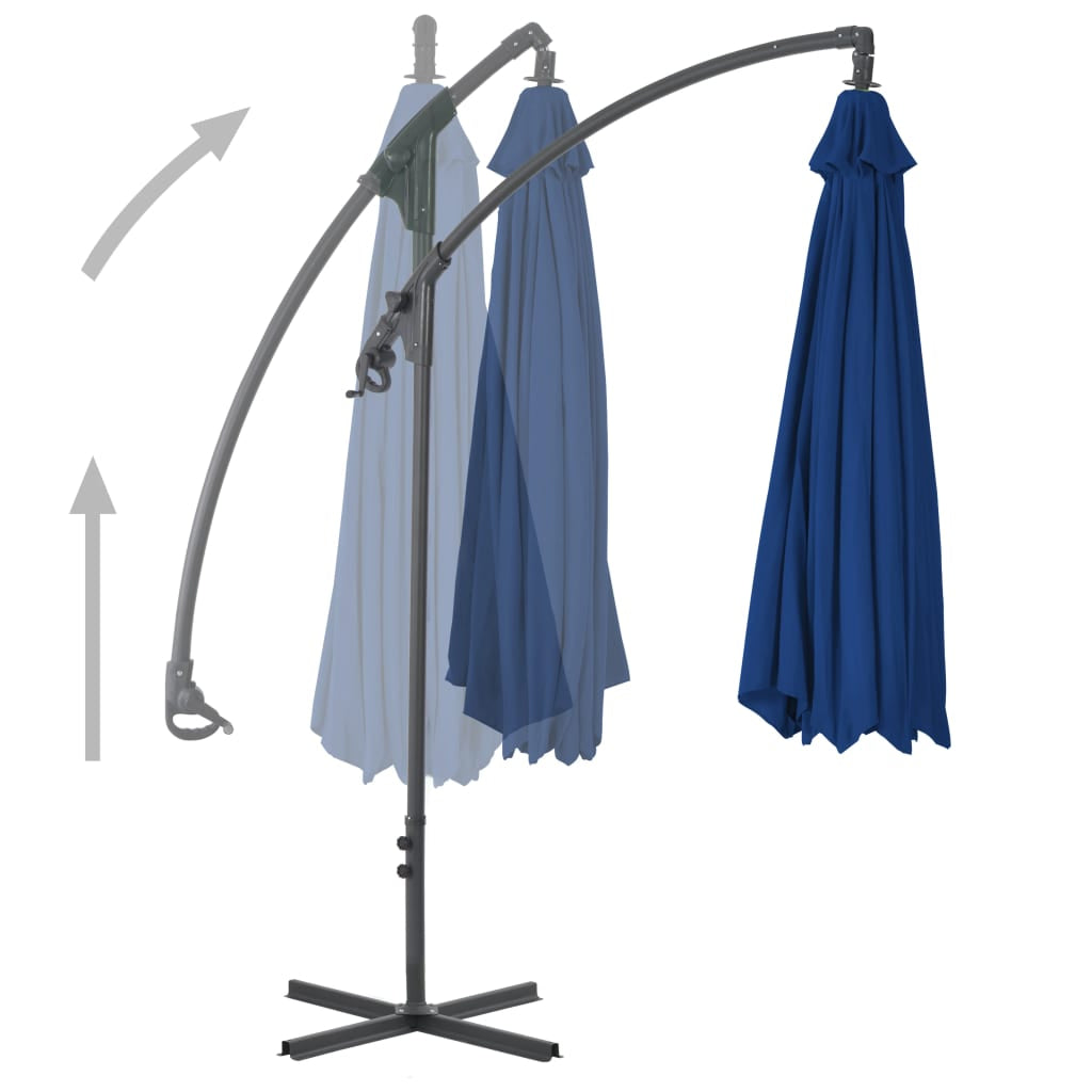 Vidaxl Sombrilla De Jardín Voladiza Palo De Acero Celeste 250x250 Cm_1